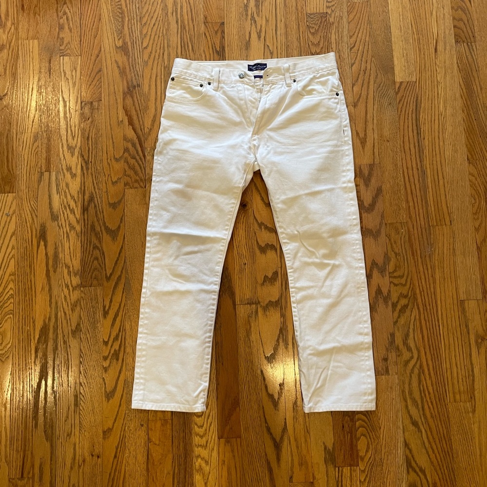 Ralph Lauren Purple Label White Slim Straight Jeans